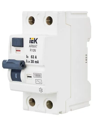 Выключатель дифференциального тока (УЗО) 2п 63А 30мА тип AC ВДТ R10N ARMAT IEK AR-R10N-2-063C030 фото 10