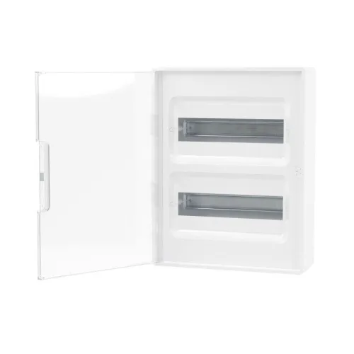 Щиток настенный 24мод. FRAME с прозр. дверцей с 4 шинами PEN (2шт на 8 отверст. и 2шт на 6 отверст.) бел. DKC F24W1WT фото 4