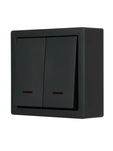 Выключатель 2-кл. ОП LETO с индикацией черн. бархат LEZARD 752-4200-112 фото 4