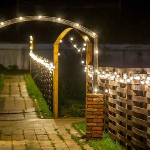 Гирлянда "Белт Лайт" 10м шаг 50см 20 патронов 25Вт IP44 провод каучук черн. Neon-Night 331-331 фото 5