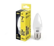 Лампа светодиодная C35 7Вт свеча 3000К E27 230В IEK LLE-C35-7-230-30-E27