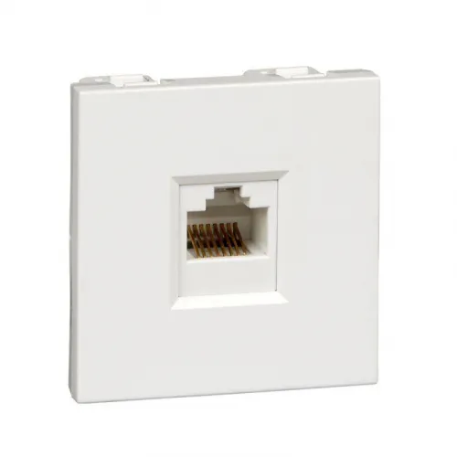 Розетка компьютерная 1-м W45 XRJ45 кат.5E 45х22.5 R9010 бел. SE RIN-145K5E-BE