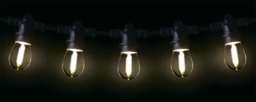 Гирлянда уличная "Белт-лайт" PBL-S60/L18+1.5 Black E27 IP65 18м 60ламп 1.5м шнур соедин. в линию max750Вт (лампы не в компл.; возможно использов. с фитолампами в теплице) Pro JazzWay 5040588A фото 2