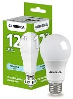 Лампа светодиодная A60 12Вт грушевидная 6500К E27 230В GENERICA LL-A60-12-230-65-E27-G