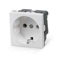Розетка Mosaic 45х45 ME45-WH 16А 2P+E немецк. стандарт в сборе бел. Cabeus 10103c