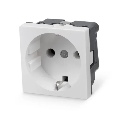 Розетка Mosaic 45х45 ME45-WH 16А 2P+E немецк. стандарт в сборе бел. Cabeus 10103c