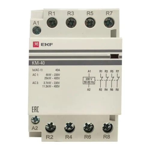 Контактор модульный КМ 40А 4NC (3 мод.) PROxima EKF km-3-40-04 фото 5