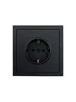 Розетка 1-мест. с защитн.шторк. ПБТ СП ZIMA IP20 10А безвинт. зажим черн. бархат LEZARD 704-4288-124BQC