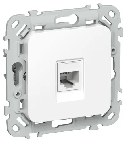 Розетка компьютерная СП FLITE РК6-1-0-ФлБ RJ45 кат.6 UTP механизм бел. IEK FI-K12-2-K01