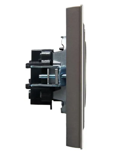 Розетка СП BRITE РСР10-1-0-БрС 10А в сборе без заземл. без защ. шторок сталь IEK BR-R10-10-K46-F фото 3