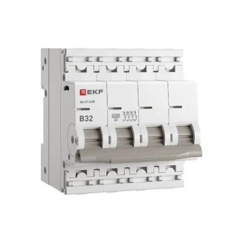 Выключатель автоматический модульный 4п B 32А 6кА ВА 47-63N PROxima EKF M636432B