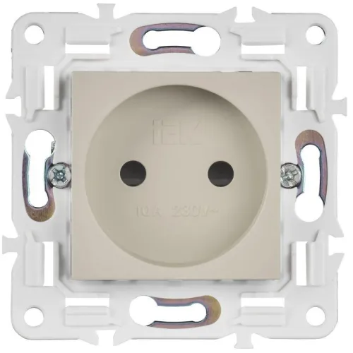 Розетка SKANDY 10А без заземл. защ. шторки SK-R01B беж. IEK SK-R13-10-K10 фото 2