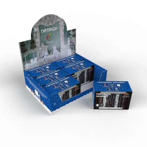 Гирлянда светодиодная "Светодиодный Дождь" 1.5х1.5м 144LED бел. 12Вт 230В IP20 с насадками шарики свечение с динамикой провод прозр. Neon-Night 235-045 фото 2