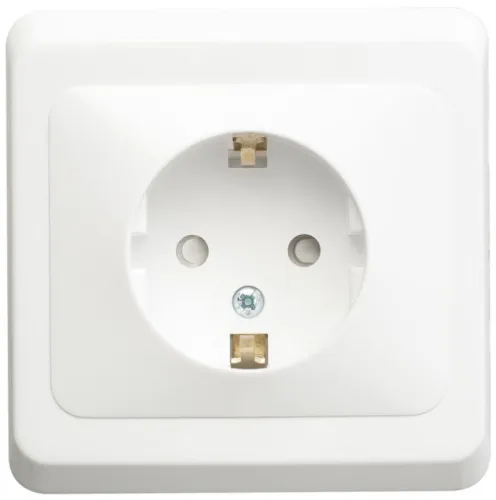 Розетка 1-м СП Этюд 16А IP20 250В с заземл. защ. шторки бел. SE PC16-004B фото 3