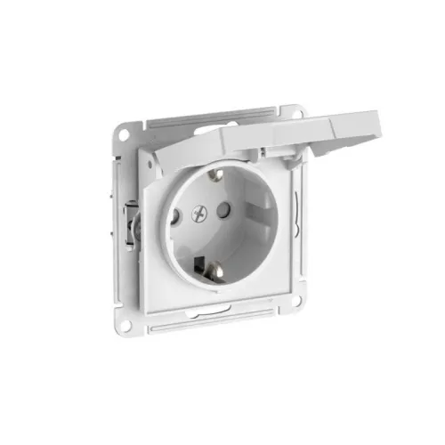 Розетка AtlasDesign 16А IP20 с заземл. защ. шторки с крышкой быстрозажим. клем. механизм бел. SE ATN000146S фото 3