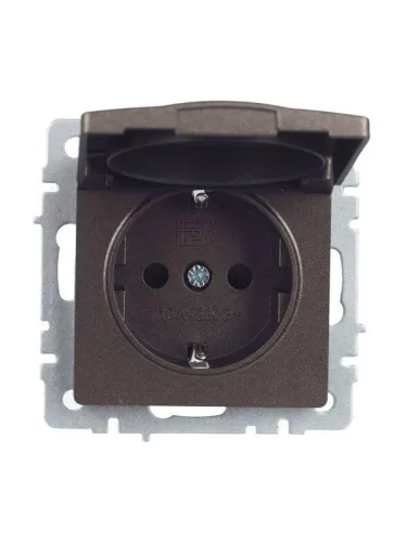 Розетка BRITE РСбш10-3-44-БрТБ 16А IP44 с заземл. защ. шторки с крышкой механизм бронза IEK BR-R16-16-44-K45 фото 10