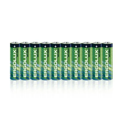 Элемент питания солевой R 6 SR10 пальчиковая батарейка AA 1.5В (уп.10шт) Ergolux 15120
