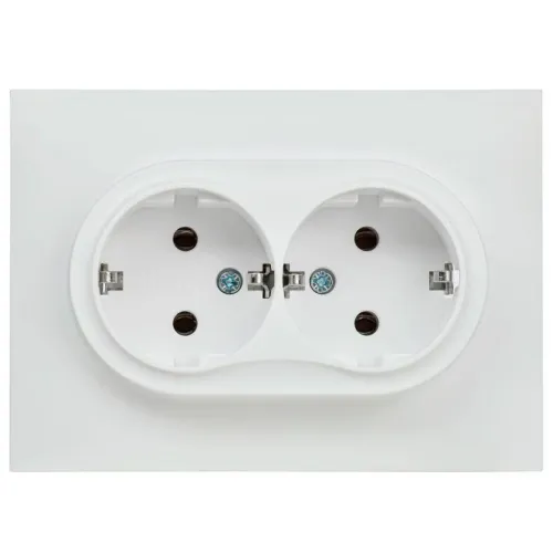 Розетка 2-м SKANDY 16А с заземл. без защ. шторок в сборе SK-R08W арктич. бел. IEK SK-R21-16-K01-F фото 3