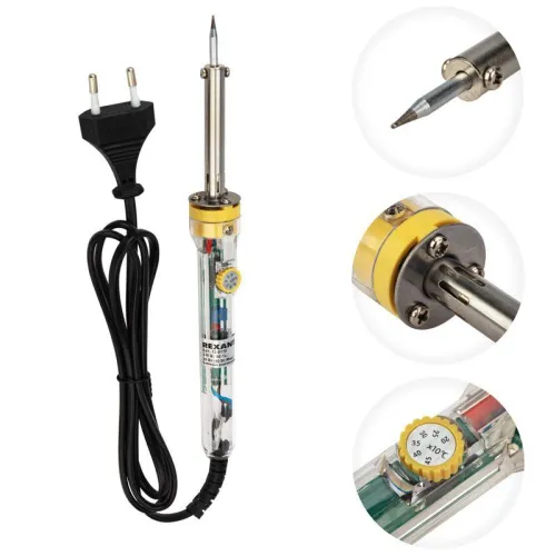 Паяльник с керам.нагревателем и регулятором 220В/30-50Вт (ZD-708) Rexant 12-0170 фото 4