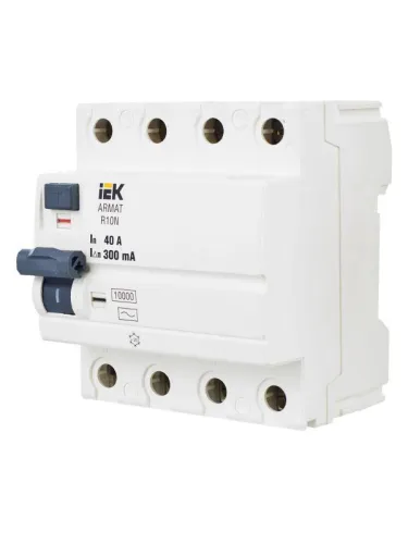 Выключатель дифференциального тока (УЗО) 4п 40А 300мА тип AC ВДТ R10N ARMAT IEK AR-R10N-4-040C300 фото 4
