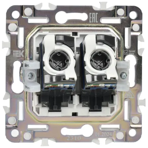 Розетка компьютерная двойн. RJ45 кат.6 SKANDY SK-K04N никель IEK SK-K20-2-K50 фото 5