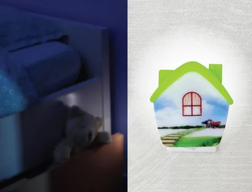 Светильник светодиодный NL-173 "Домик" 220В ночник с выкл. зел. Camelion 12529 фото 4