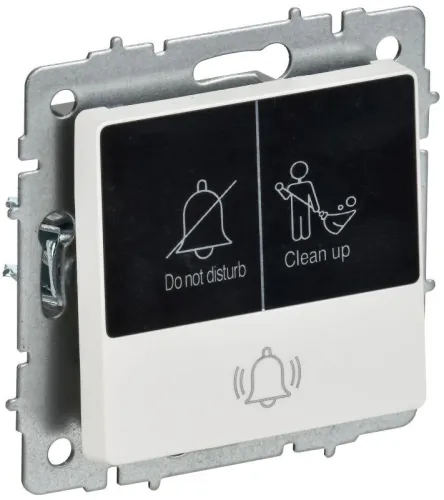 Кнопка звонка BRITE ВС10-1-9-БрАБ 10А для отелей с индикацией механизм арктич. бел. IEK BR-V14-2-10-K91