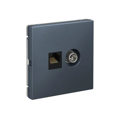 Розетка компьютерная + телевизионная 2-м ArtGallery RJ45 + TV кат.5E грифель SE GAL000789 фото 2