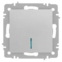 Выключатель 1-кл. СП Accent 6-102-03 10А IP20 250В с подсветкой AL/CU алюм. Intro Б0063478