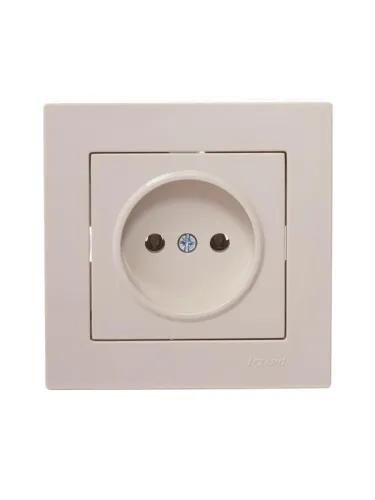Розетка 1-м СП Vesna без заземл. ПБТ механизм крем. LEZARD 742-0388-121B фото 2