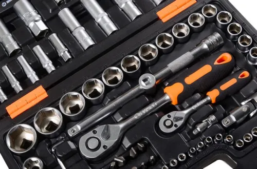 Набор инструментов 1/2дюйм 1/4дюйм CrV в кейсе 108 предмета Вихрь 73/6/7/8 фото 5