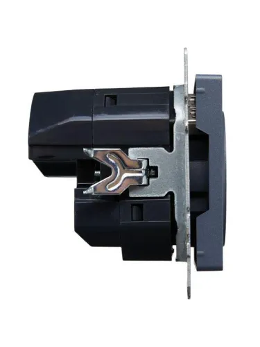 Розетка BRITE РЮш10-1-БрМ 16А с USB A+A 2.1А с заземл. защ. шторки механизм маренго IEK BR-R14-16-U21-D21-K35 фото 8