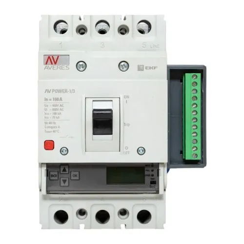 Выключатель автоматический 160А 100кА AV POWER-1/3 ETU6.2 AVERES EKF mccb-13-160H-6.2-av фото 7