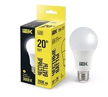 Лампа светодиодная A60 20Вт грушевидная 230В 3000К E27 IEK LLE-A60-20-230-30-E27
