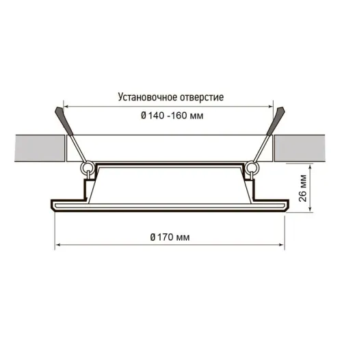 Светильник светодиодный PLED DL7 18Вт 6500К IP54 1530лм WH встраив. бел. Pro JazzWay 5069107 фото 6