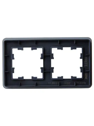 Рамка 2-м BRITE РУ-2-2-Бр стекло графит RE IEK BR-M22-G-41-K53 фото 4