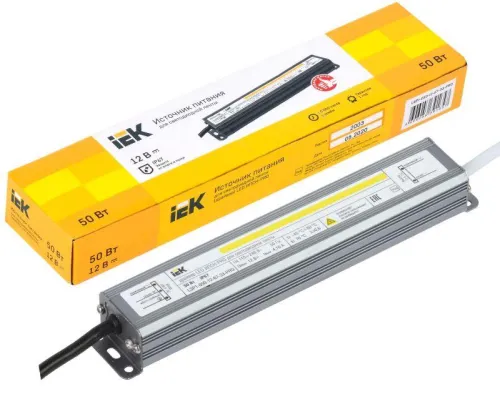 Драйвер LED ИПСН-PRO 5050 50Вт 12В блок-шнуры IP67 IEK LSP1-050-12-67-33-PRO фото 2