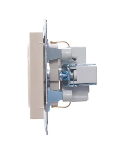 Розетка 1-м СП Vesna с заземл. ПБТ механизм крем. LEZARD 742-0388-122B фото 2