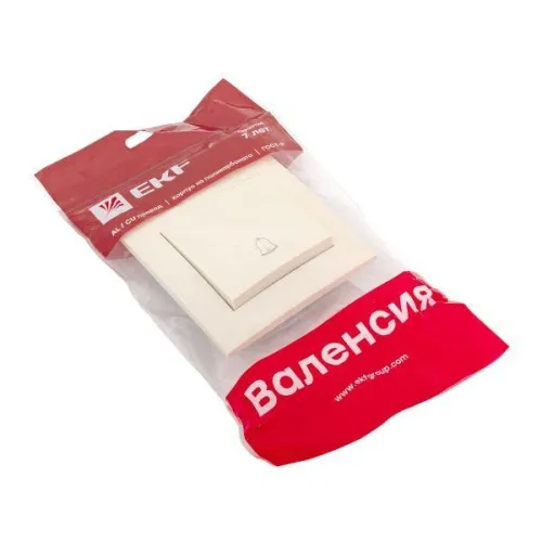 Кнопка звонка 1-кл. СП Валенсия 10А IP20 крем. PROxima EKF EWV10-026-20 фото 4