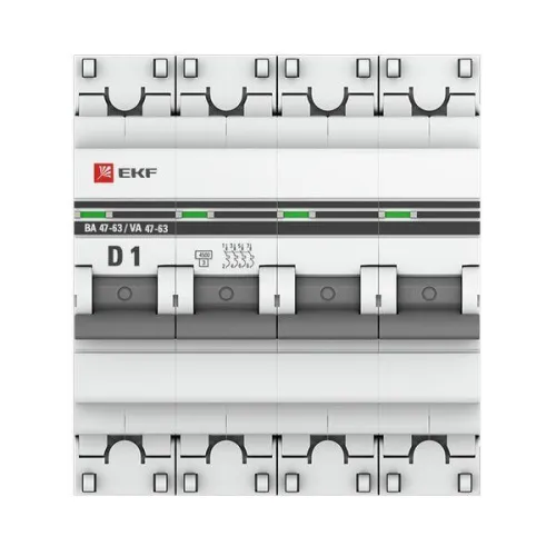 Выключатель автоматический модульный 4п D 1А 4.5кА ВА 47-63 PROxima EKF mcb4763-4-01D-pro фото 2