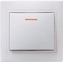 Выключатель 1-кл. СП Кварта 10А IP20 ВС10-1-1-КБ с индикацией бел. IEK EVK11-K01-10-DM
