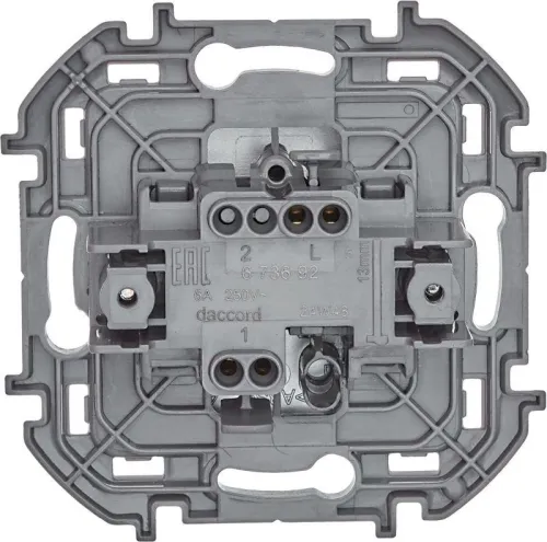 Выключатель кнопочный Inspiria 6А 250В без фиксации НО/НЗ механизм алюм. IEK 673692 фото 3
