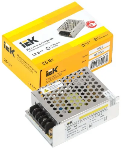 Драйвер LED ИПСН-PRO 5050 25Вт 12В блок-клеммы IP20 IEK LSP1-025-12-20-33-PRO фото 2