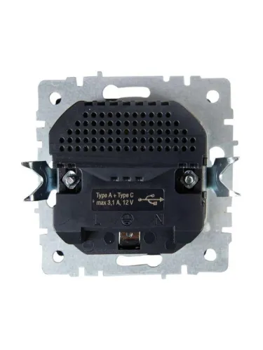 Розетка BRITE РЮш11-1-БрТБ 16А с USB A+C 18Вт с заземл. защ. шторки темн. механизм бронза IEK BR-R14-16-U22-018-K45 фото 4