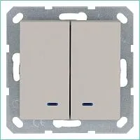 Выключатель 2-кл. 10А IP20 с подсветкой механизм тауп Jasmart G3023NT