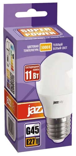 Лампа светодиодная PLED-SP 11Вт G45 3000К E27 230В/50Гц JazzWay 5019331 фото 2