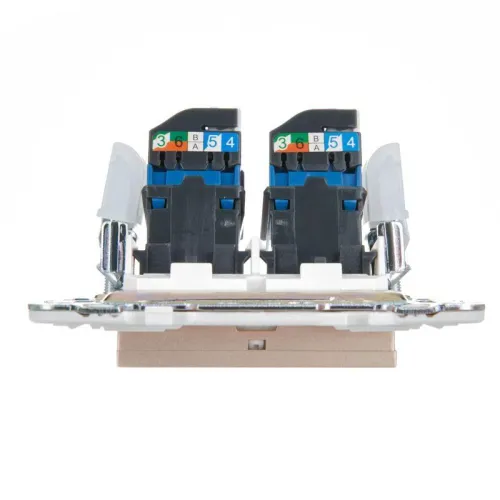 Розетка компьютерная двойн. RJ45 кат.6 SKANDY SK-K04Sa песочн. IEK SK-K20-2-K98 фото 3