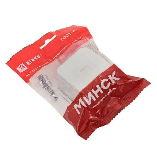 Розетка телефонная 1-м ОП Минск Phone бел. Basic EKF EGT01-034-10 фото 2