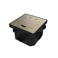 Лючок MultiDesk MDK20 на 2мод. IP44 с монтажной коробкой для бетонных полов никель SE MDK20202NC