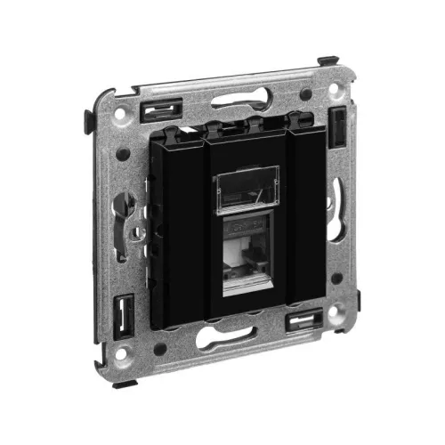 Розетка компьютерная 1-м СП Avanti "Черный квадрат" RJ45 кат.6 DKC 4402293 фото 2
